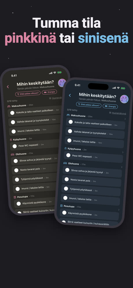 Kuvakaappaus 8 sovelluksesta ADHD Cleaning Planner