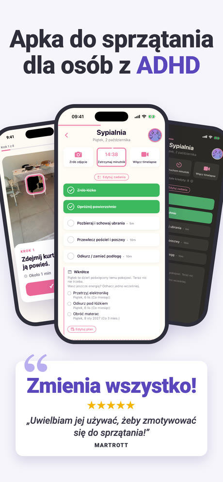 Zrzut ekranu 1 z ADHD Cleaning Planner